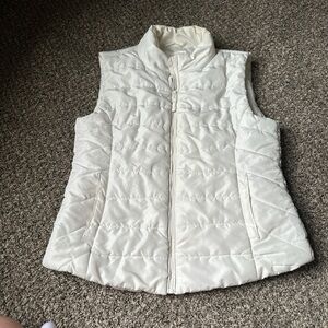 Women's White Quilted Vest
